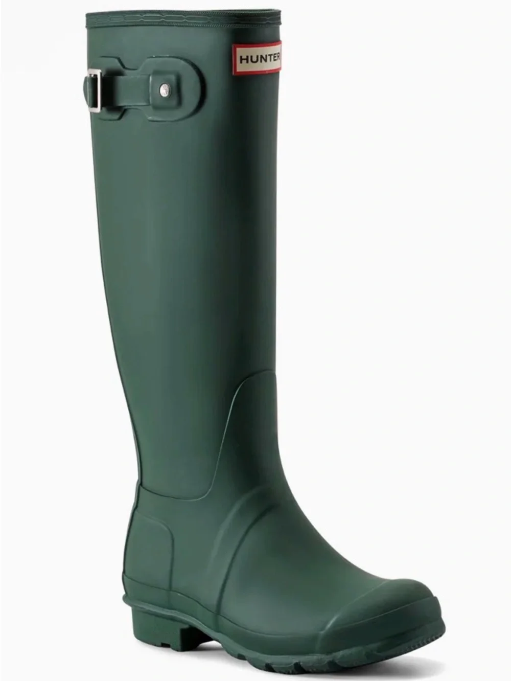 Hunter Tall Matte Forest Green Rain Boot with Buckle